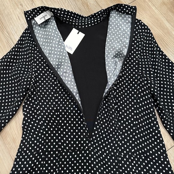 NWT Coach Dot Pleated Bib Dress - Picture 8 of 14